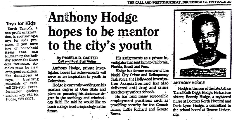 Anthony Hodge Hopes to be Mentor to the City's Youth
