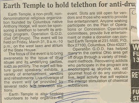 Earth Temple to Hold Telethon for Anti-Drug Awareness